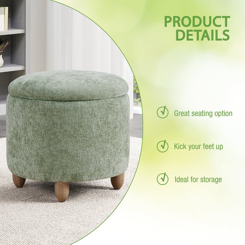 Lyra Storage Ottoman with Medium Oak Legs