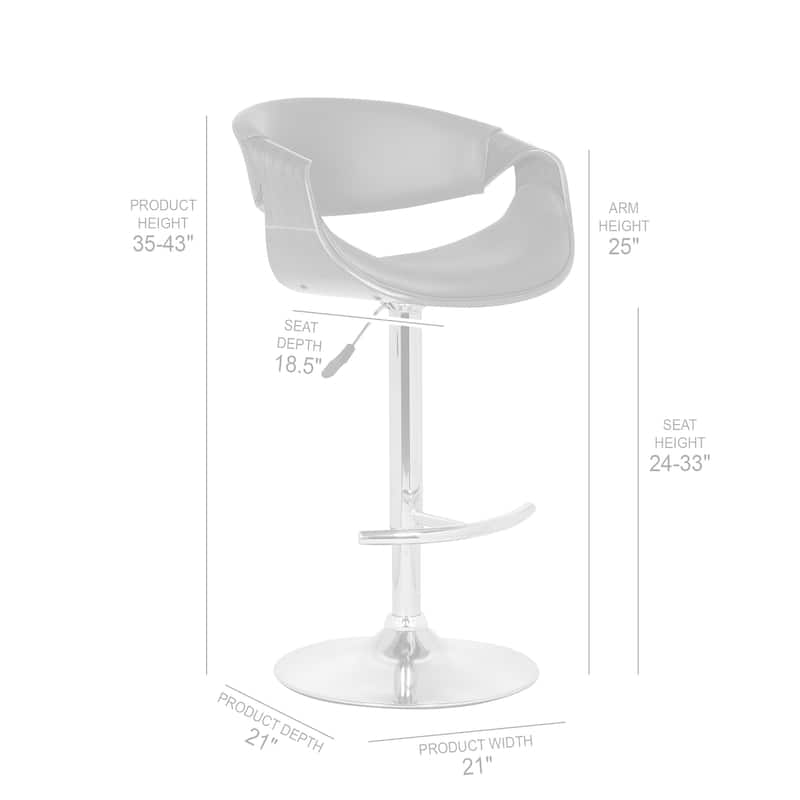 Butterfly 24" Adjustable Swivel Bar Stool