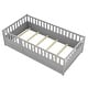 preview thumbnail 11 of 35, Twin Size Pine Wood Floor Bed with Full-length Guardrail and Door for Kids, Adults