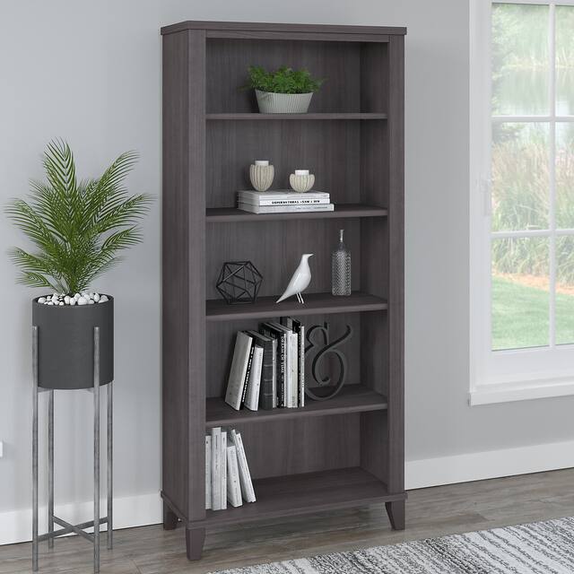 Copper Grove Shumen 5-shelf Bookcase - Grey - Chrome Finish