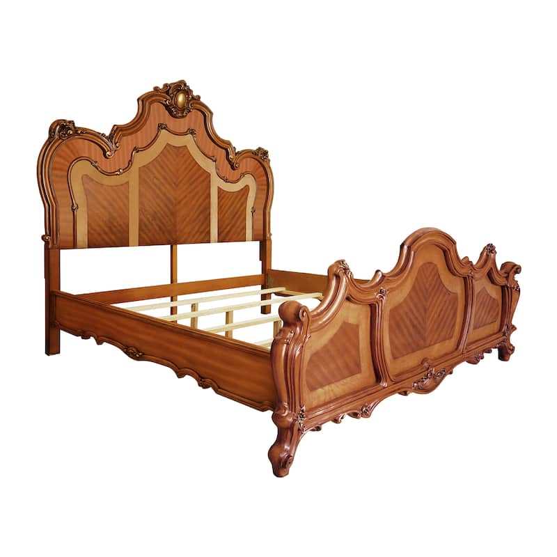 Deveraux Honey Oak Panel Bed with Slat - California King