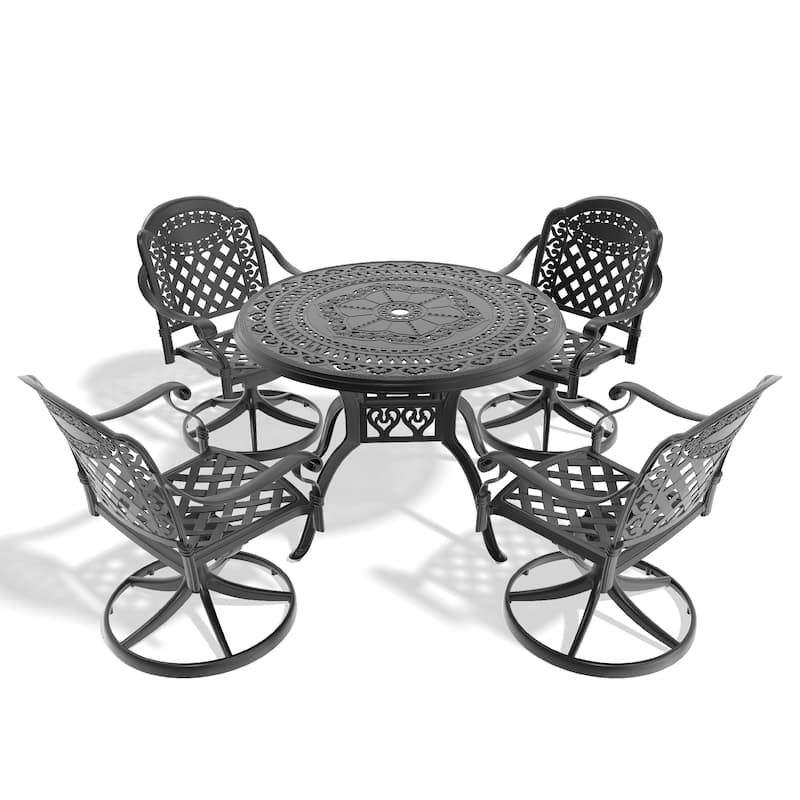5-Piece All-Weather Cast Aluminum Dining Set