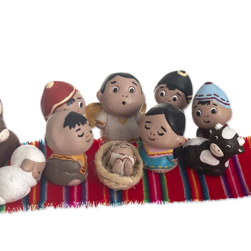 Novica Handmade Wise Andeans Ceramic Nativity Set (10 Pieces)