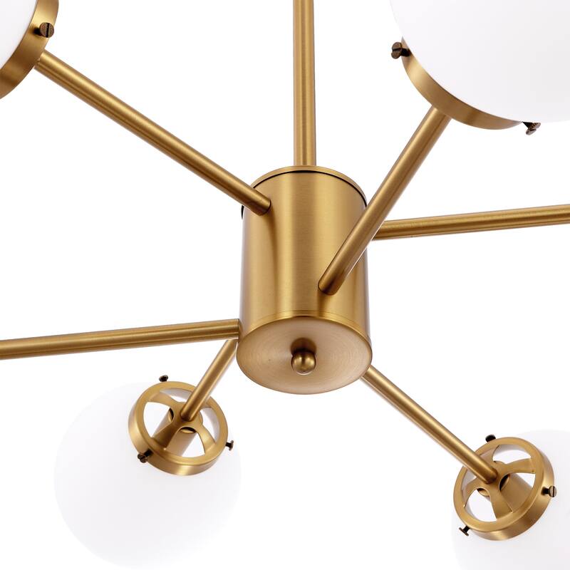 GetLedel 6-Light Modern Sputnik Chandelier with Glass Globe Shades