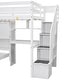 preview thumbnail 4 of 20, Twin Loft Kids Bed with Desk, Staircase, Storage & Shelves, No Box Spring Needed, White聽