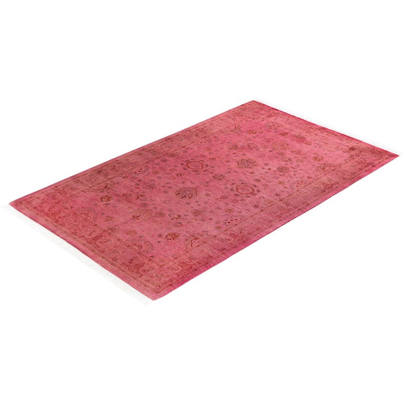 Overdyed One-of-a-Kind Hand-Knotted Area Rug - Pink - 3' 2" x 5' 3"