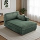 preview thumbnail 27 of 150, 42" W Plush Corduroy Upholstered Chaise Lounge Sleeper for Living