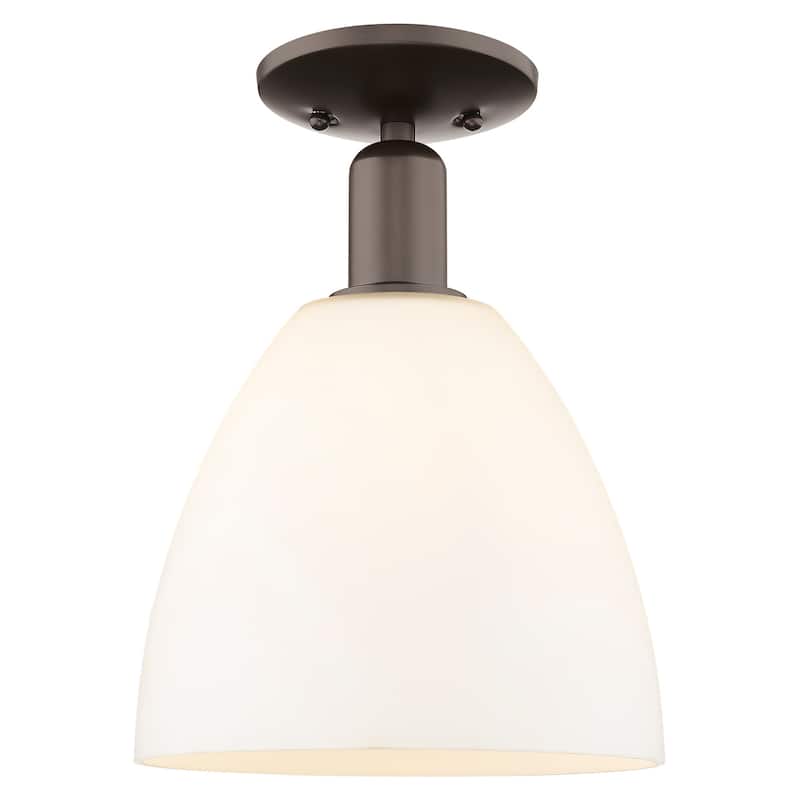 Innovations Lighting 716-1C-13-9 Bristol Semi-Flush Bristol 9" Wide - Oil Rubbed Bronze / Matte White