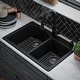 preview thumbnail 10 of 19, Karran Drop-In Quartz 33 in. 1-Hole 60/40 Double Bowl Kitchen Sink Kit
