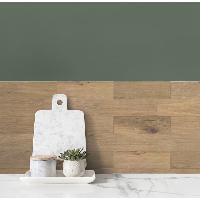 Faux Wood Natural Peel & Stick Wall Tiles