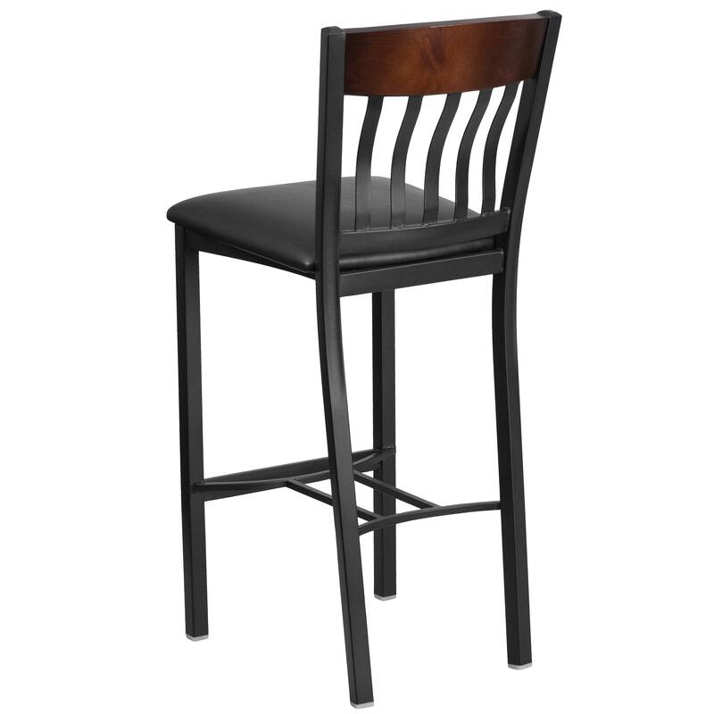 2 Pk. Eclipse Series Vertical Back Metal and Wood Restaurant Barstool - 17"W x 23"D x 42.75"H - 17"W x 23"D x 42.75"H