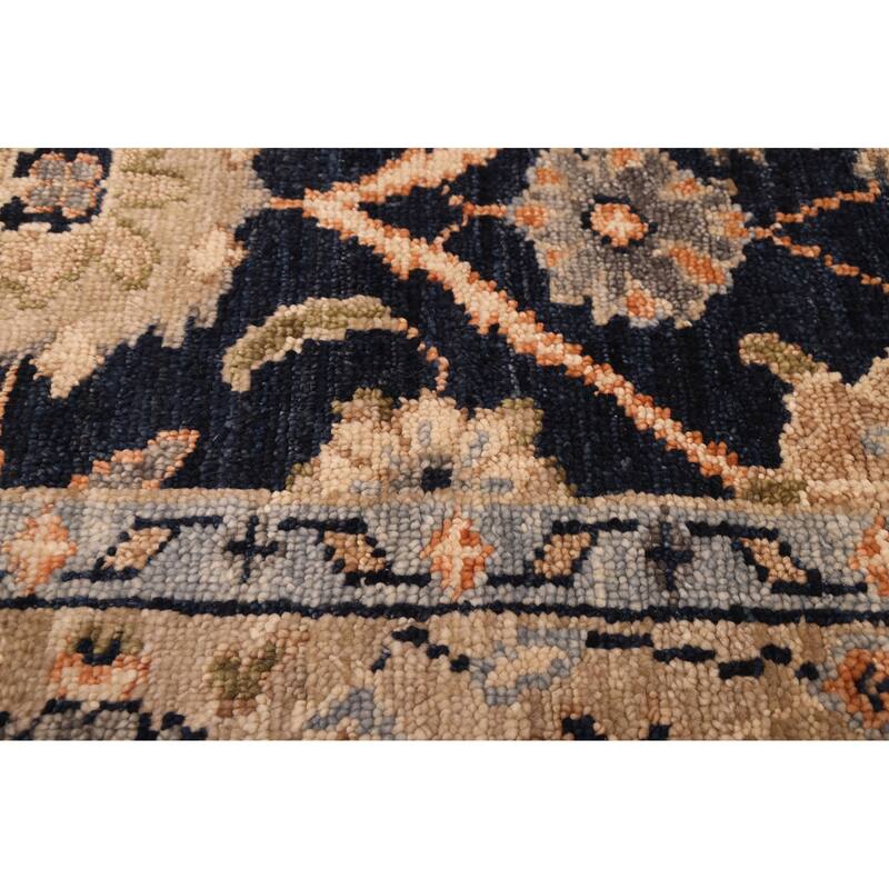 ECARPETGALLERY Hand-knotted Jules Serapi Dark Navy Wool Rug - 7'11 x 9'9