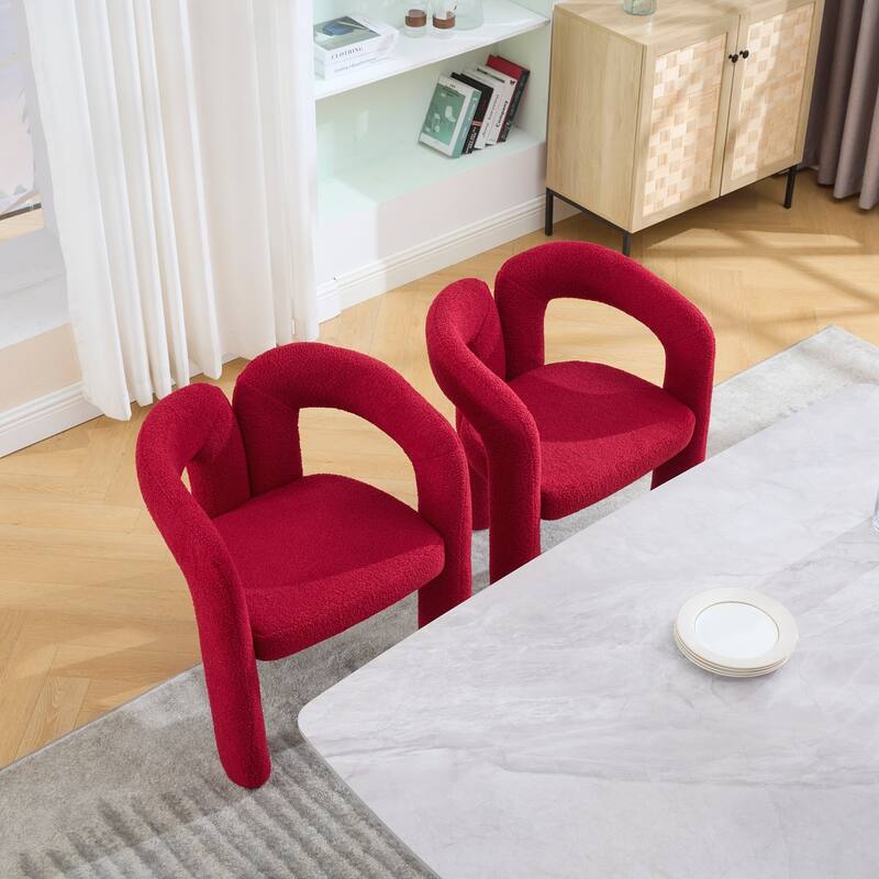 Velvet Fabric Upholstered Accent Chair Set of 2