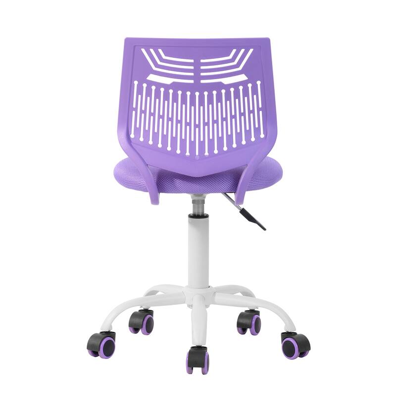 HomyLin Plastic Mesh Adjustable Armless Desk Chair with Rolling Wheels