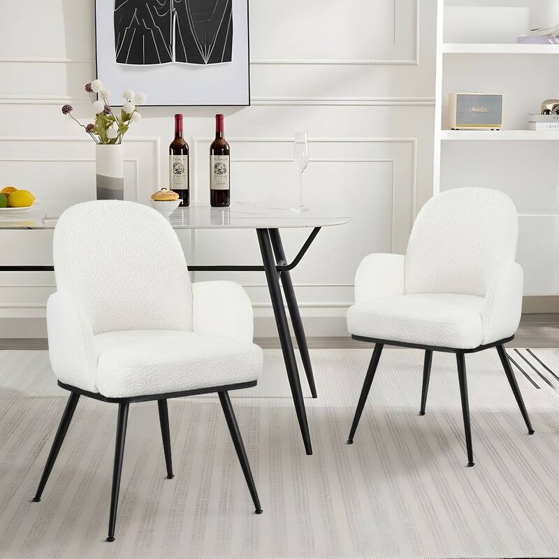 Fabric Upholstered Dining Chairs Set of 2/4 with Arms - 34.8"H x 23.2"W x 22.8"D