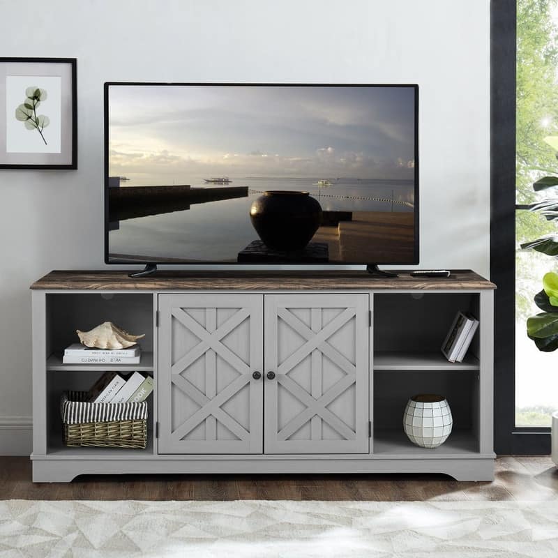 70-inch Extra-Wide Rustic TV Stand for 80" TVs - Natural Wood Finish