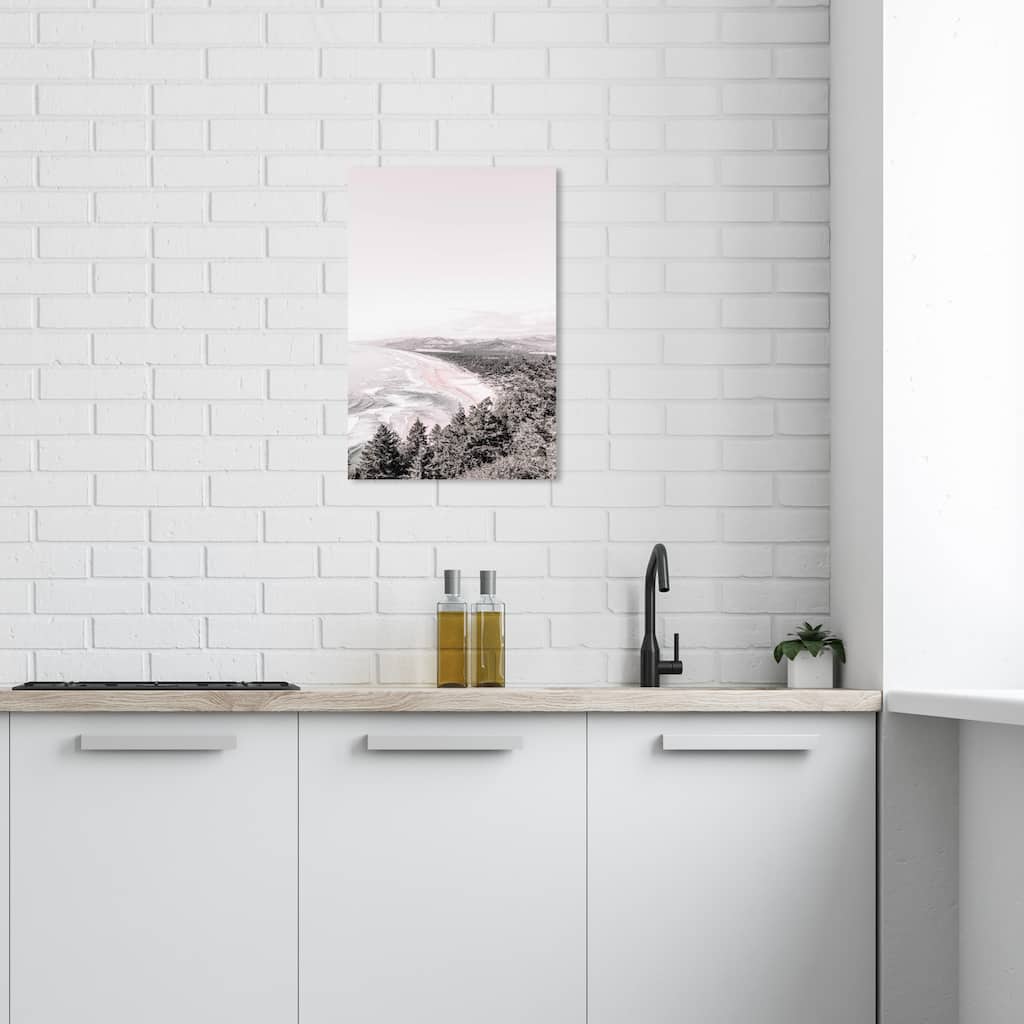 Wynwood Studio Canvas Nautical and Coastal Oregon Tree Shore Muted White and Nautical & Coastal Wall Art Canvas Print