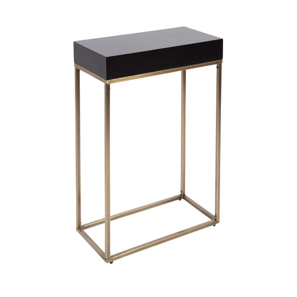 Kate and Laurel Karlsen Wood and Metal Slim Side Table
