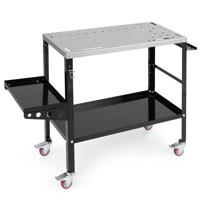 Gymax Heavy-duty Welding Table w/ Tool Rack & Tray 5/8'' Fixture Holes