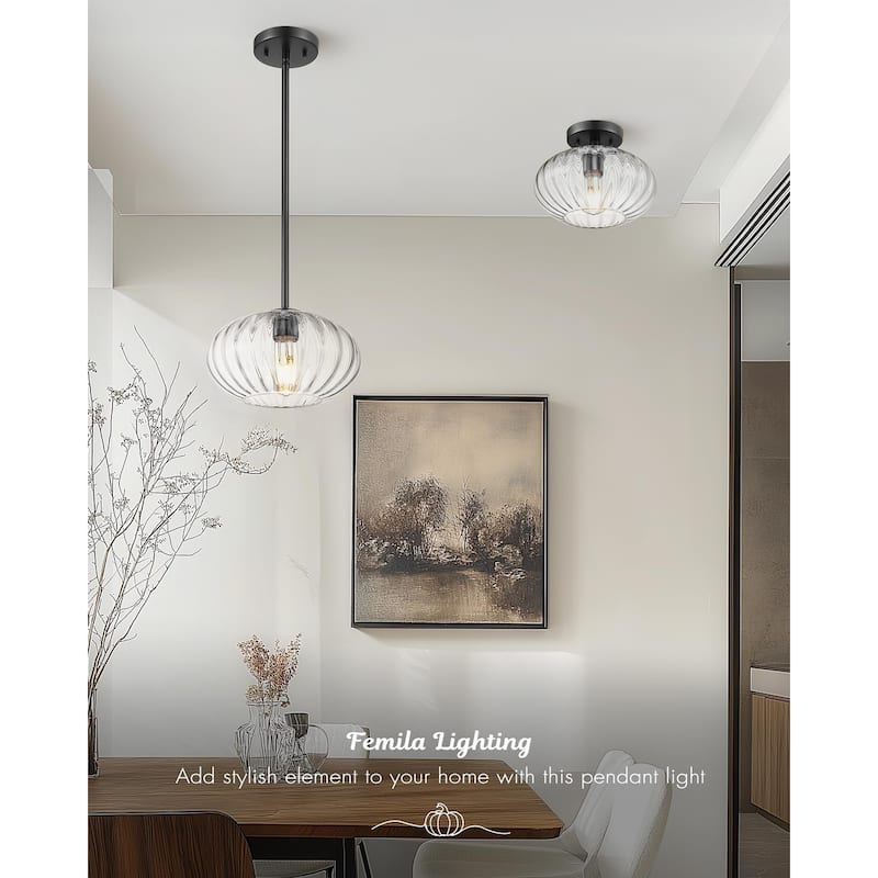 10.3" Dome Glass Pendant - Vintage Industrial Lighting for Kitchen & Dining