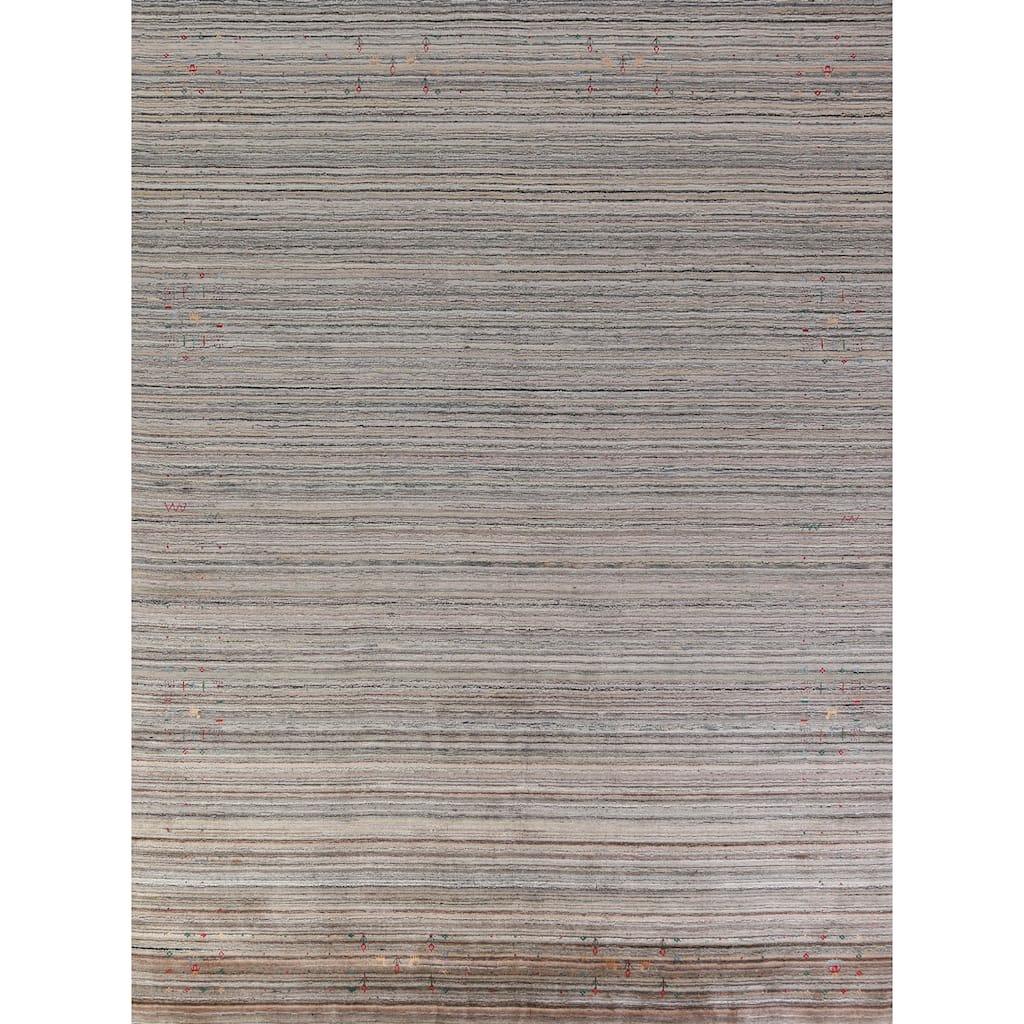 Hand Knotted Oriental 100% Wool Carpet Tribal Tribal Multi-Colored Gabbeh Area Rug - 11' 6'' X 9' 0''