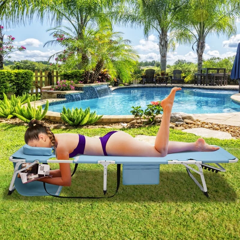 3 in 1 Oversized Beach Lounge Chair, 5 Positions Adjustable, for Beach