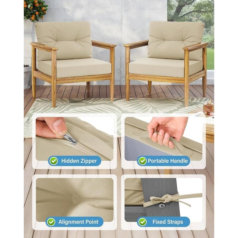 WINSOON 24x24 Inch Outdoor Deep Seat Cushion Set,Waterproof and Resistant