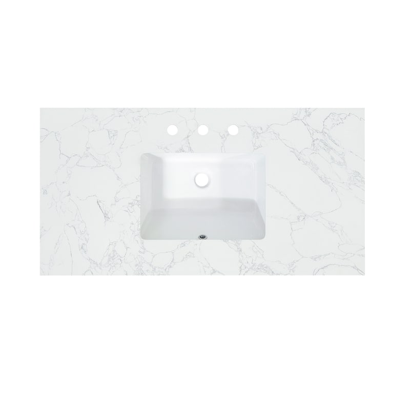 Altair Ceres Engineered Stone Vanity Top in Grain White Without Cabinet - 43inches - Grain White