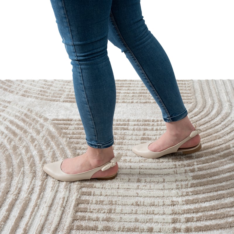 Abani Viva VIV110A Neutral Cream Mid-Century Modern Retro Arch Pattern Area Rug