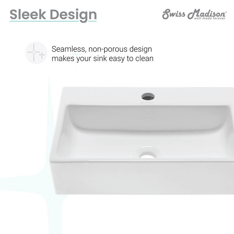 Swiss Madison SM-VS203 Claire 20" Rectangle Ceramic Vessel Sink