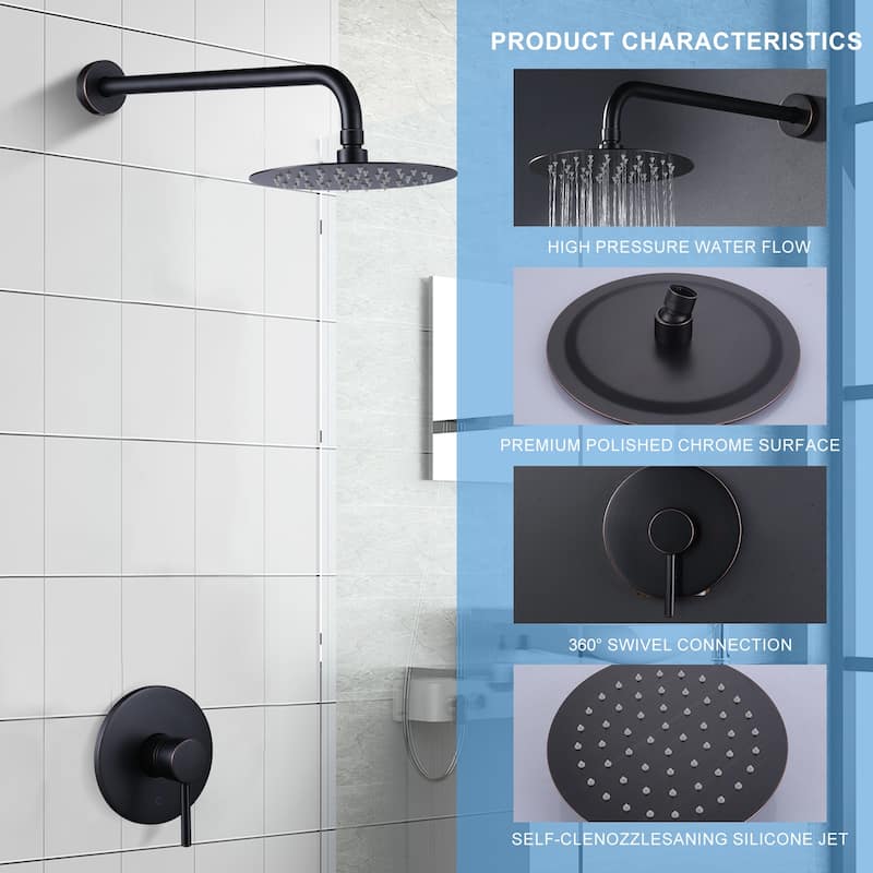 WOWOW Single Handle 5-Spray Patterns Shower Faucet with Valve