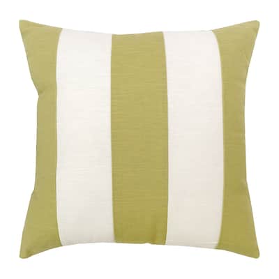 17" x 17" Green/White Stripes Pillow