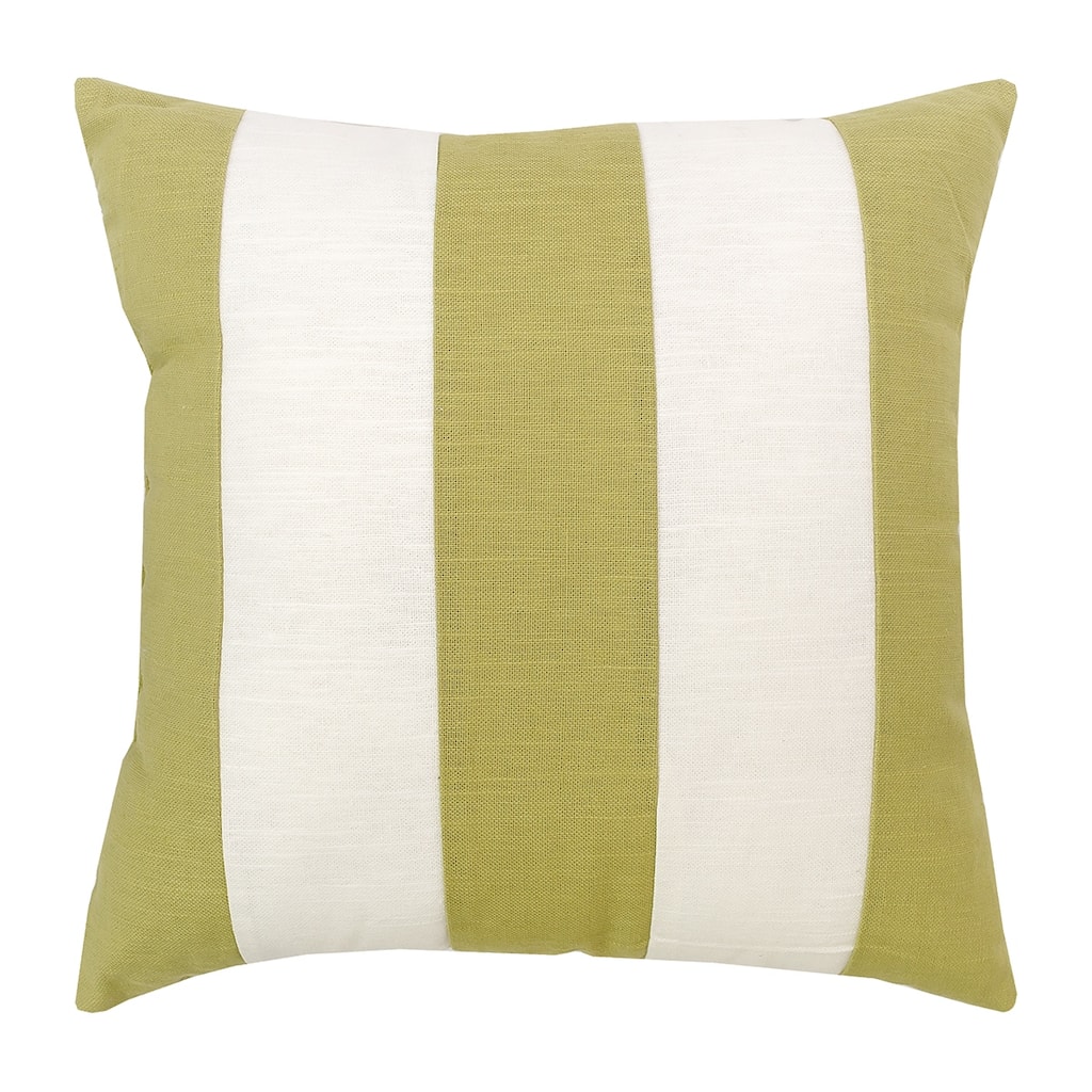 17" x 17" Green/White Stripes Pillow