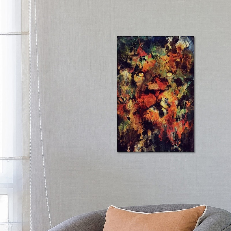 iCanvas "Watercolor Lion" by Andreas Lie Canvas Print - 26x18x1.5
