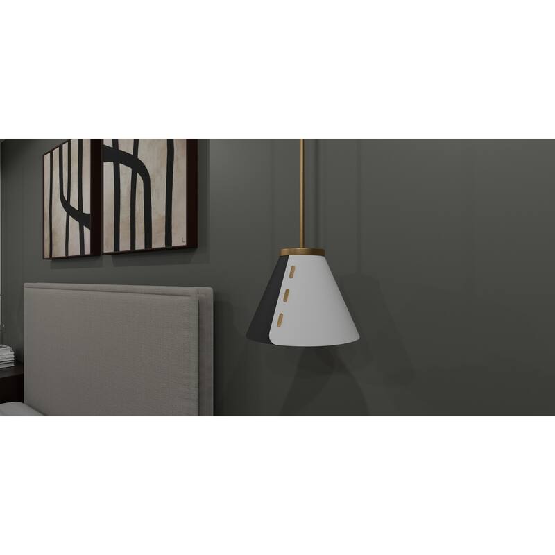 Trette 1-Light Brushed Weathered Brass Pendant Light