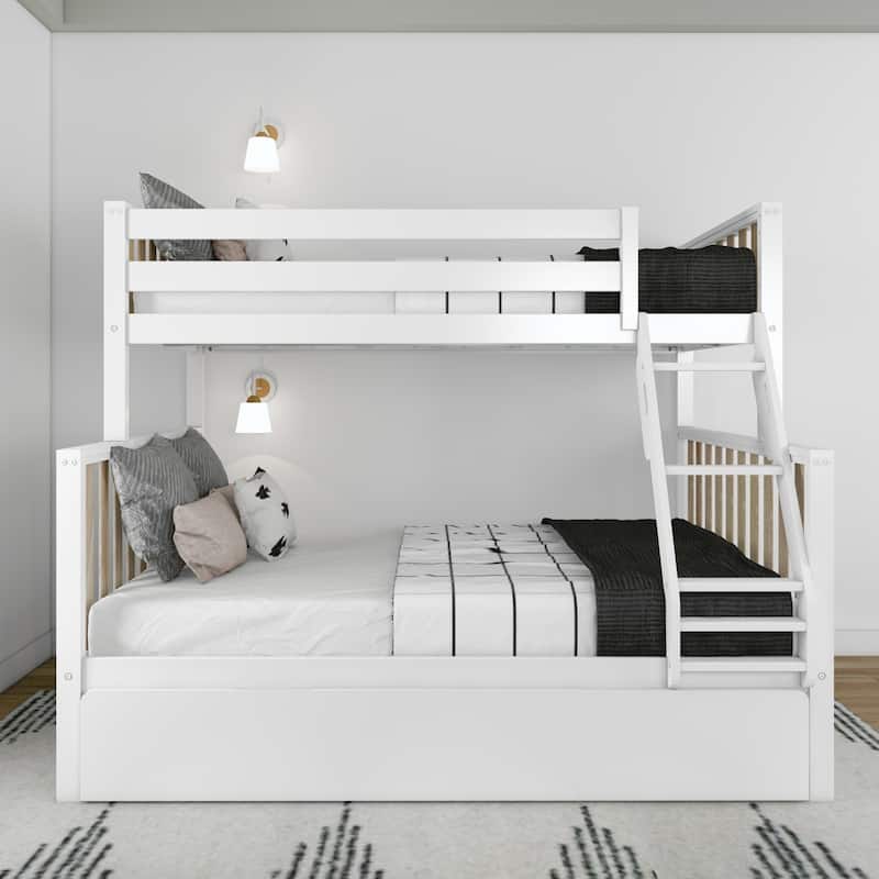 Max and Lily Scandinavian Twin over Full Bunk Bed with Trundle