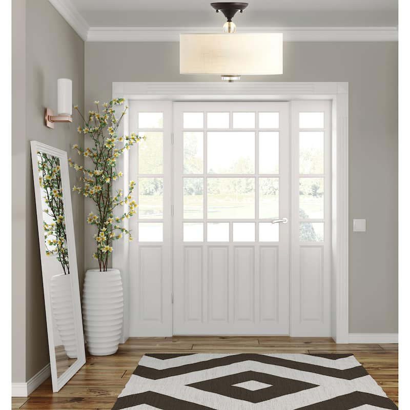 Marc Metal LED Semi Flush Mount, Oil Rubbed Bronze/White by JONATHAN Y