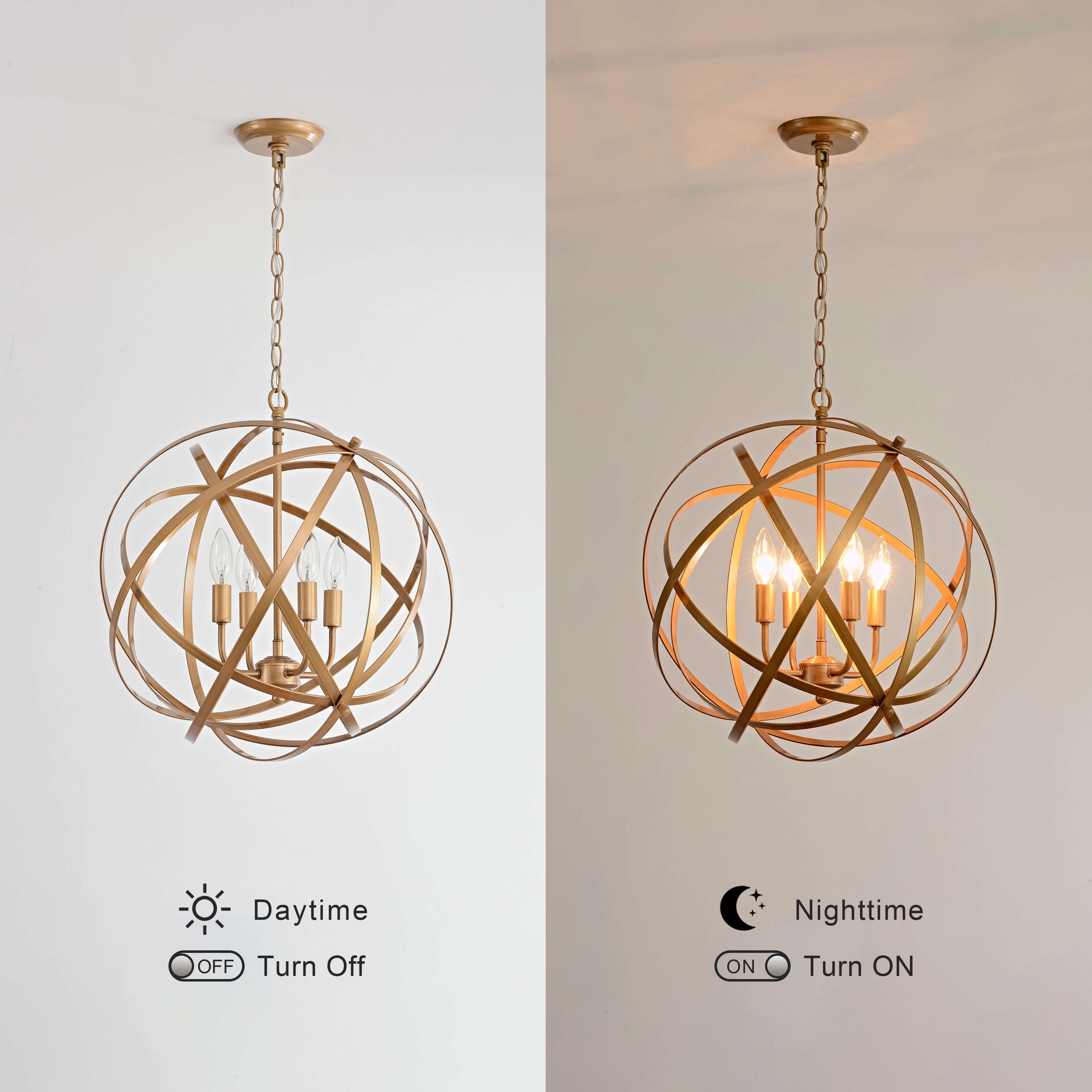 Benita Metal Large Orb 4-light Chandelier - On Sale - Overstock