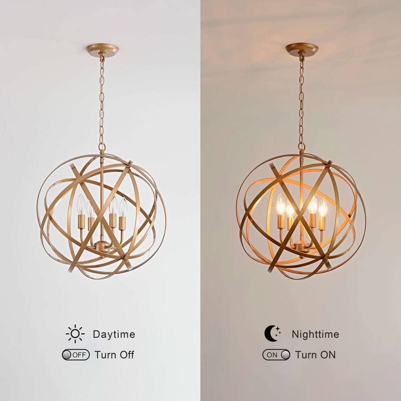 Benita Metal Large Orb 4-light Chandelier