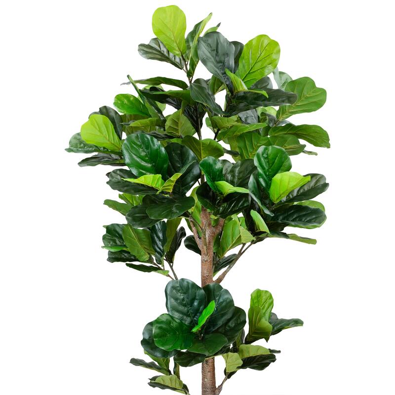Potted Two Tone Green Artificial Wide Fiddle Leaf Fig Tree - 6.25'