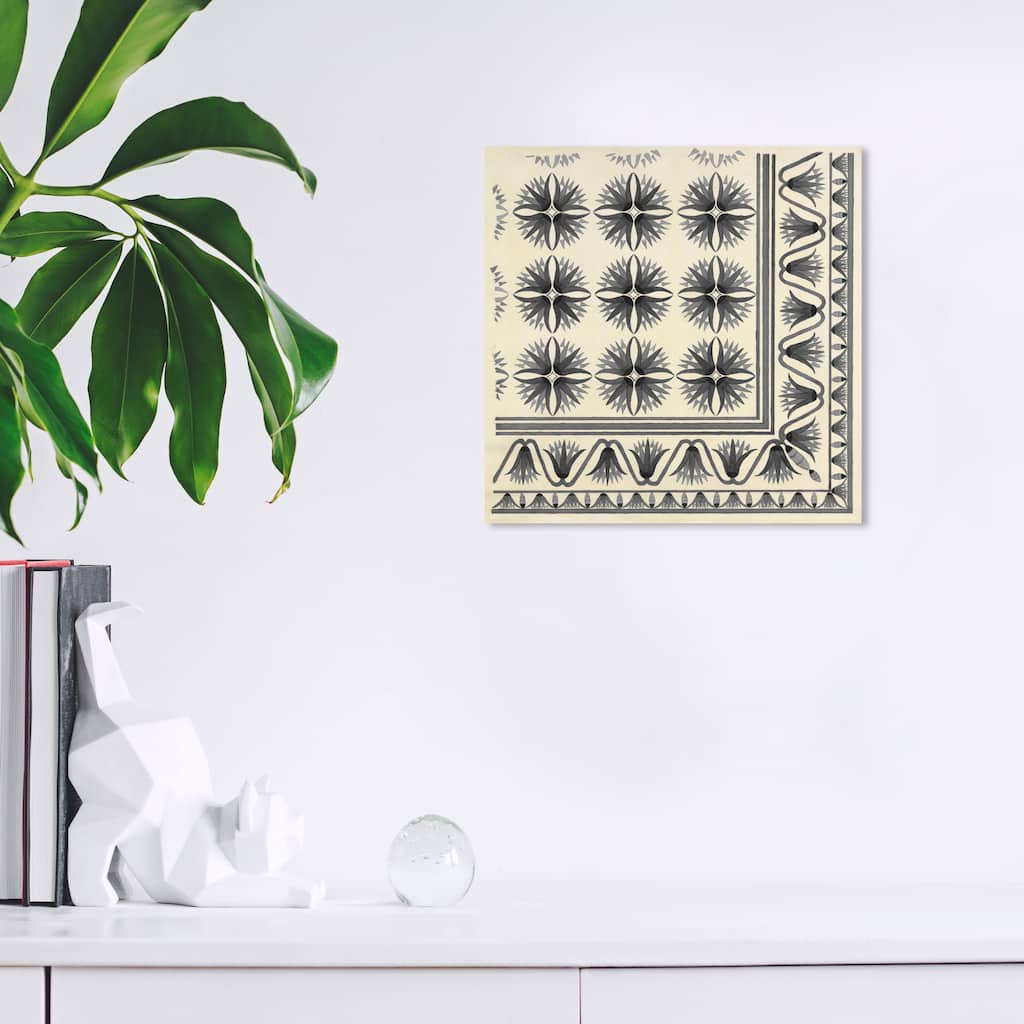 Wynwood Studio Canvas Abstract Floor Covering Grey White and Cream White Traditional Wall Art Canvas Print