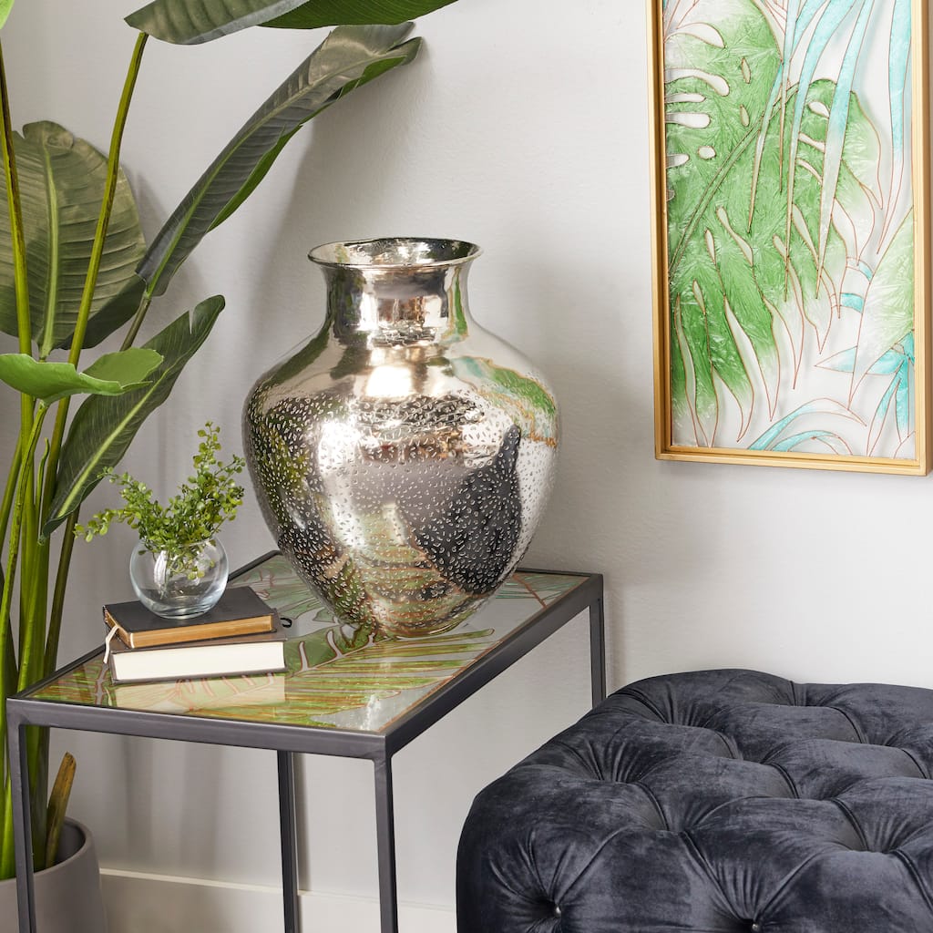 Silver Aluminum Metal Decorative Vase