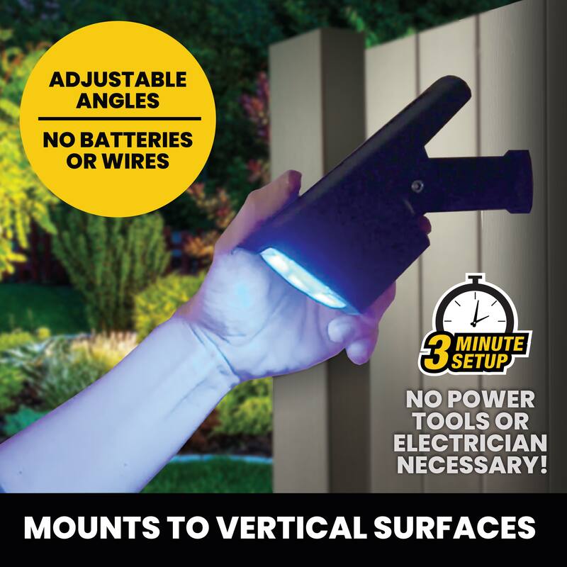 Bell + Howell Bionic Color Burst Solar Powered Waterproof Pathway Lights- 8 Pack - Black