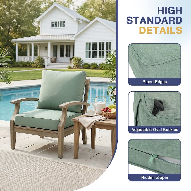 Aoodor Outdoor Seat/Back Cushion Set of 2