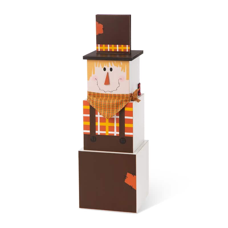 Glitzhome 36"H Wooden Double-Sided Snowman/Scarecrow Porch Decor - Multi-Color