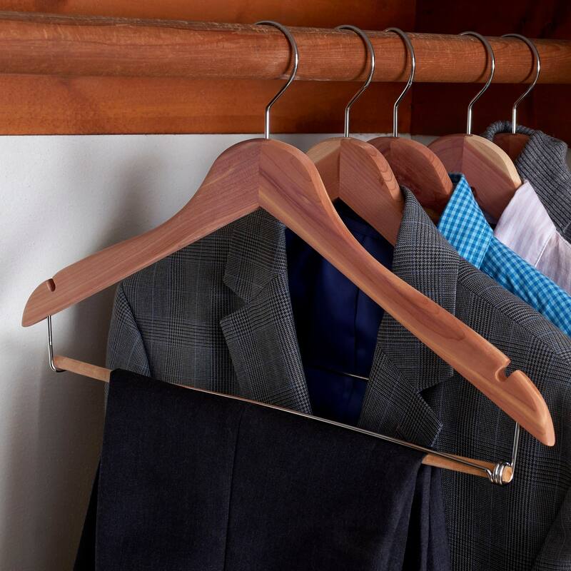 Household Essentials Cedar Fresh Cedar Coat Hangers, 4-Pack
