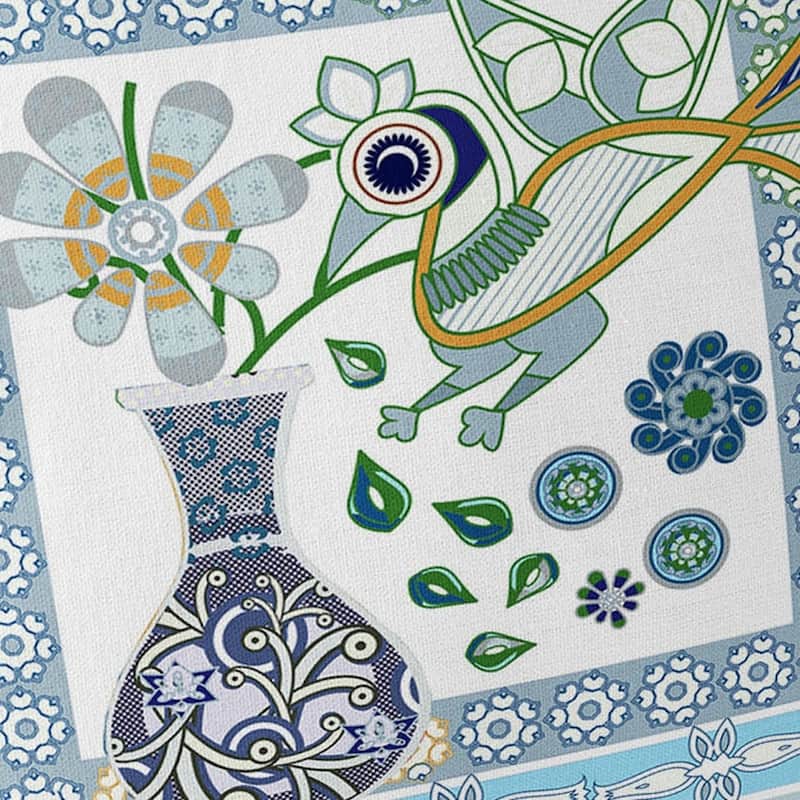 HomeRoots Set of Two 16" X 16" Gray and White Peacock Blown Seam Floral Indoor Outdoor Throw Pillow - 16.00' X '16.00' X '5.00