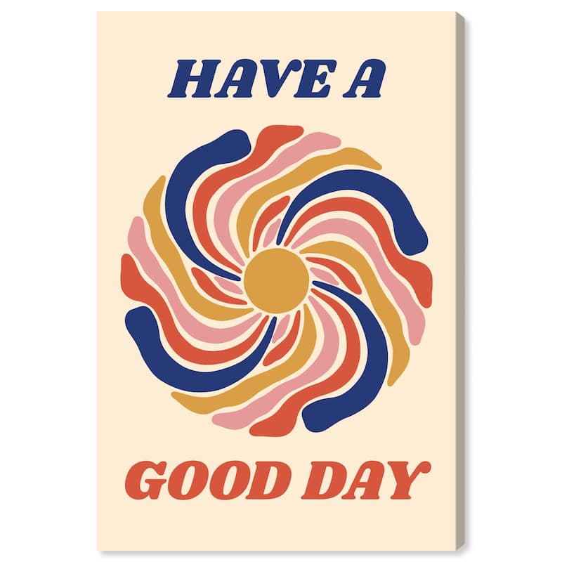 Wynwood Studio Canvas Typography and Quotes Have a Good Day Poster Purple Modern & Contemporary Wall Art Canvas Print