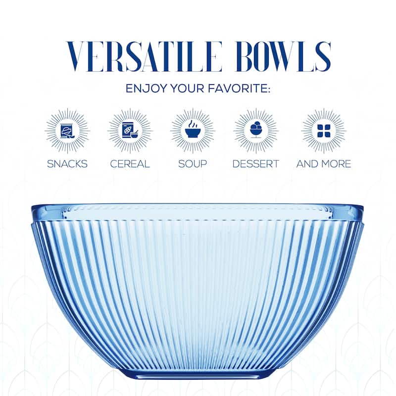 Elle Decor Ribbed Acrylic Bowls Set of 4 - 13.52 oz.