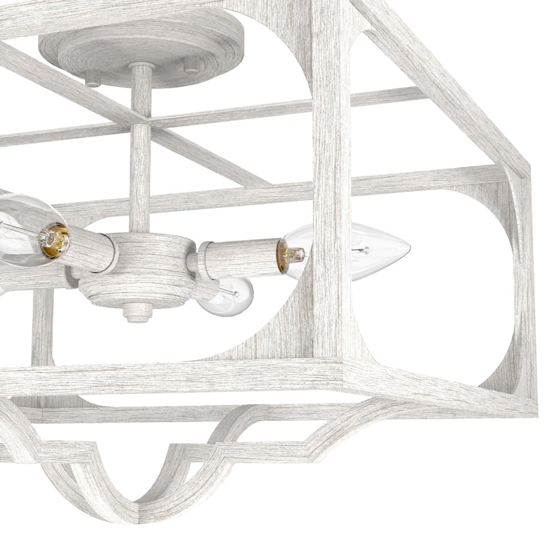Hunter Highland Hill 4-Light Semi-Flush Mount - Farmhouse, Rustic